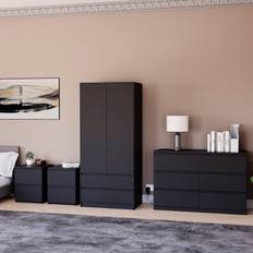 Vida Designs Denver 4 Piece Bedroom Set Wardrobe