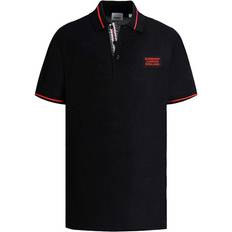 ◆adidas◆ Burberry Polo Shirt Carbon Burberry Eddie Logo Pique Cotton Black Polo Shirt | 80552281