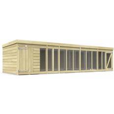 Buttercup Farm 18ft x 6ft Dog Kennel and Run Wood L185 x W533 x H127 cm