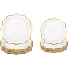 Disposable Plates on sale Shein 10pcs White Gold Paper Plates 7 Inch