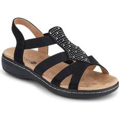 Pavers Wide-Fit Elasticated Sandals - Black
