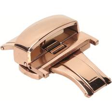 Men - Stainless Steel Watch Straps Temu Rose Golden Stainless Steel Watchband Clasp 20mm