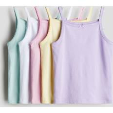 Flickor Linnen Barnkläder H&M Trikålinne 5-Pack - Ljusgul/Rosa/Lila