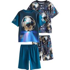 Blåa Pyjamasar NEXT Schlafanzug - Marine Royalblau Dunkelblau Offwhite