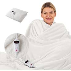 Overheat Protection Electric Blankets Sensio Home Luxury Heated Throw Electric Blanket Cream