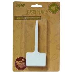 Plant Labels Pack of 10 White Plastic Garden T-Labels
