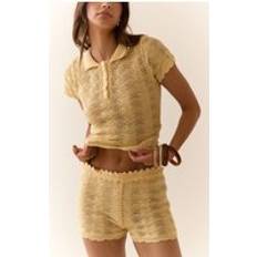Yellow Shorts PrettyLittleThing Lemon Detail Crochet Mini Shorts