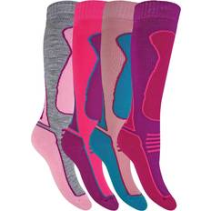 Sock Snob Long Knee High Wool Blend Ski Socks - Pink