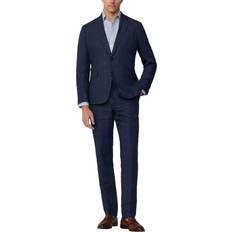 Natural Suits Hackett London Tropical Linen Glen Check Suit - Navy