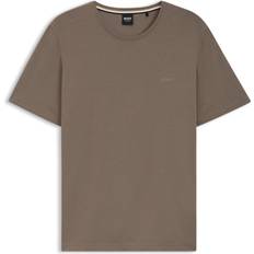 Brown - Elastane/Lycra/Spandex T-shirts BOSS Logo Cotton Blend T-Shirt Mix Match - Brown