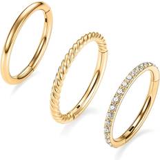 Piercingar Temu Hypoallergenic Nose Rings Set Of Elegant - Stainless Steel
