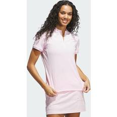Adidas Pink Polo Shirts adidas Jacquard Short Sleeve Polo Shirt - Clear Pink