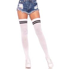 Overknee-strømper Leg Avenue Gina Athletic Thigh High Stockings - White/Black