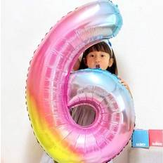 Number Balloons on sale Shein 32inch Rainbow Gradient Number Foil Balloon