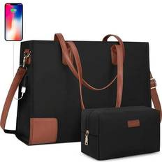 Cotton Computer Bags Shein Laptop Designer Bag 15.6 Inch Waterproof Tote Bag Set - Black