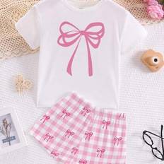 Shein Tween Girls Casual Minimalist Bow Decor Set - Home Refresh