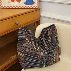 Shein Vintage Pattern Large Capacity Shoulder Tote Bag - Foldable