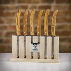 Steak Knives Claude Dozorme Wooden Rack Grill Range 6 Knives Steak Knife
