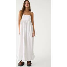 Stradivarius Long Poplin Dress - White