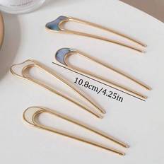 Hair Pins Shein 2pcs French Style U Shaped Hair Pins