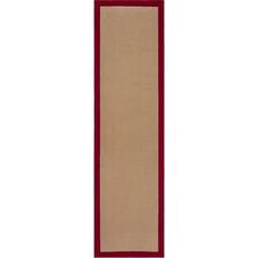 Dunelm Herringbone Natural, Red 60x230cm