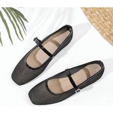 Low Shoes Shein Mesh Ballet Flats Breathable Toe Sandals