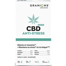 Huiles de CBD Granions CBD Anti-Stress Cannabidiol Ashwagandha 30 Comprimés