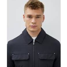 Men Jackets River Island Black Muscle Fit Shacket