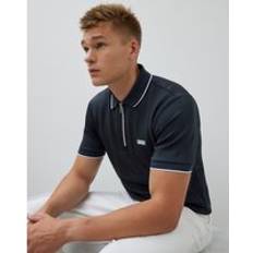 River Island Herr Pikétröjor River Island Mens Navy Muscle Fit Les Amis Stripe Polo Shirt