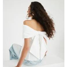 River Island Womens Bow Bardot Top - White