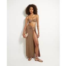 Women Swimsuit Cover-Ups & Sarong Wraps River Island Womens Gold Metallic Glitter Beach Skirt