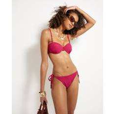 River Island Womens Pink Metallic Glitter Bikini Top