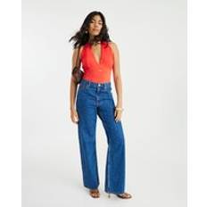 River Island Women Shapewear & Under Garments River Island Sleeveless Lace Plunge Neck Bodysuit - Orange
