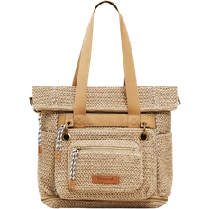Strå Väskor Desigual Large Voyager Raffia Backpack - White
