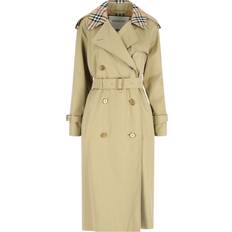 Burberry Coats Burberry Long Check Collar Castleford Trench Coat - Beige