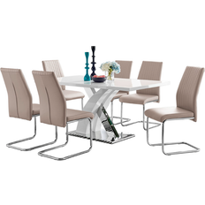 Furniturebox Atlanta Modern Beige Dining Set 90x160cm