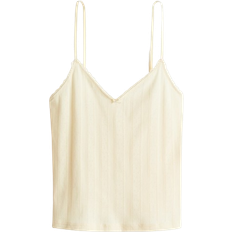 H&M Pointelle Linen Top - Light Yellow