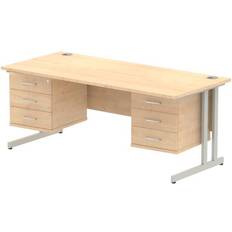 Impulse Straight Maple Writing Desk 80x180cm