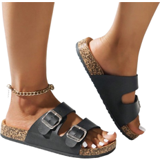 Shein New Casual Outdoor Beach Double Buckle SlipOn Comfortable Flat Sandals