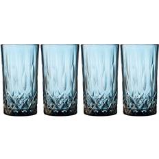 Blåa Drinkglas Lyngby Glas Sorrento Highball Blue Long Drinkglas 38cl 4st