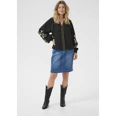 Bluser Cream Crjessica Blouse Kvinde Pitch Black Langærmede - Beige/Sort/Hvid