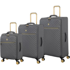 IT Luggage Desirable Soft Suitcase set of 3 - Grey