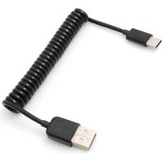 System-S USB Typ C 3.1 To USB 2.0 Spiral Cable 30 cm 50 cm