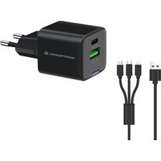 Svart Vägghögtalare Med Dubbel USB Port
