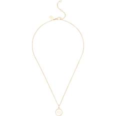 Women - Yellow Necklaces Coach Mop Coin Short Gold-Tone Pendant Necklace - White