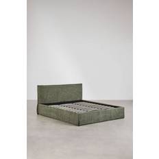 Camas con Estructura Sklum Canapé Abatible Tapizada Lorea Tela Chenilla Verde Salvia 180 x 200 cm Cama con Estructura