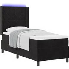 Removable Fabric Beds vidaXL Box Spring With Mattress LED 80x200 cm Frame Bed