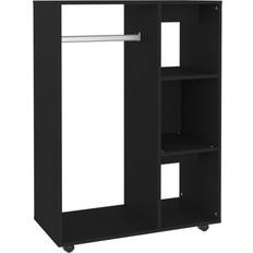 vidaXL Engineered Wood Black Garderobeskab 80x110cm