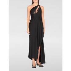 Coperni Asymmetric Lace Midi Dress Womens - Black