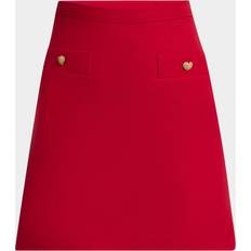 Skirts Valentino Garavani Heart Button Crepe Couture Skirt - Dark Red
